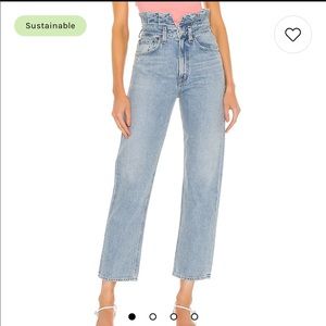 Agolde Lettuce Waist High Waist Straight Jeans